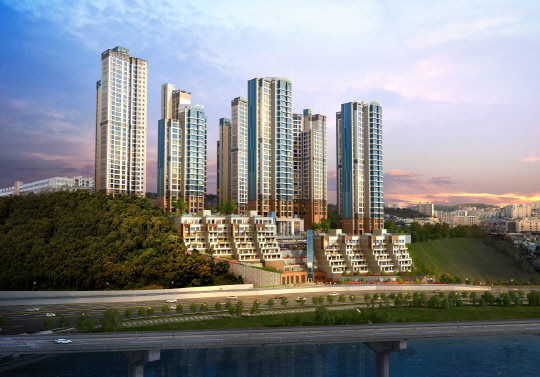 부산 오션파라곤 조감도.  동양건설산업 제공